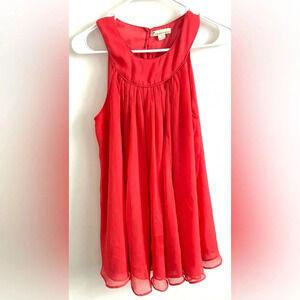Twenty one coral red sleeveless relaxed tan top L